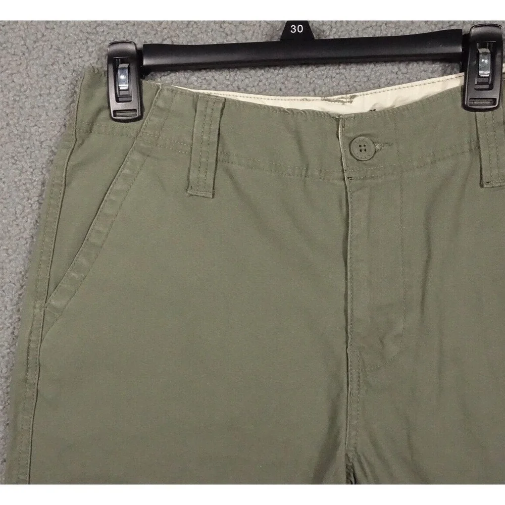Covington Casual Shorts Men 32 Twill Cotton Slash Pockets Flat Front Green